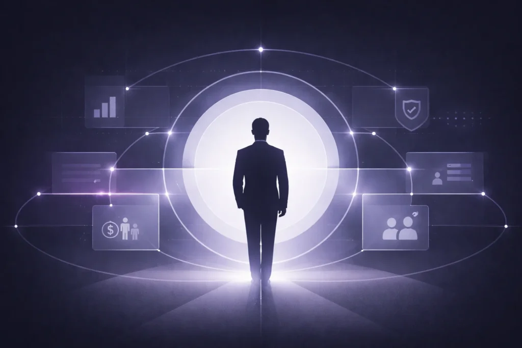 Abstract illustration showing the structured and human elements involved in how to actually sell a business