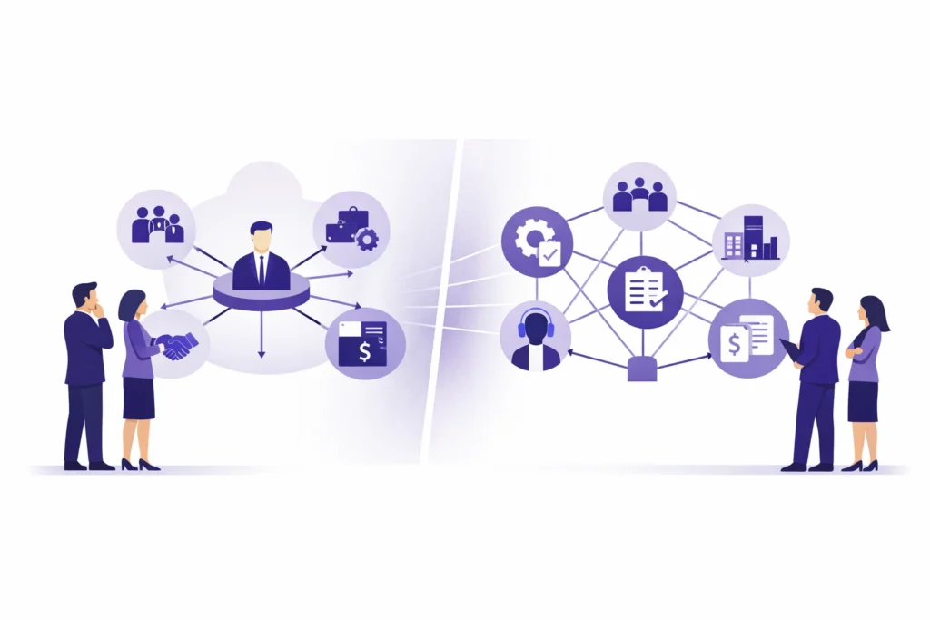 Illustration showing transition from owner dependent business to structured system driven business before selling in Melbourne Victoria