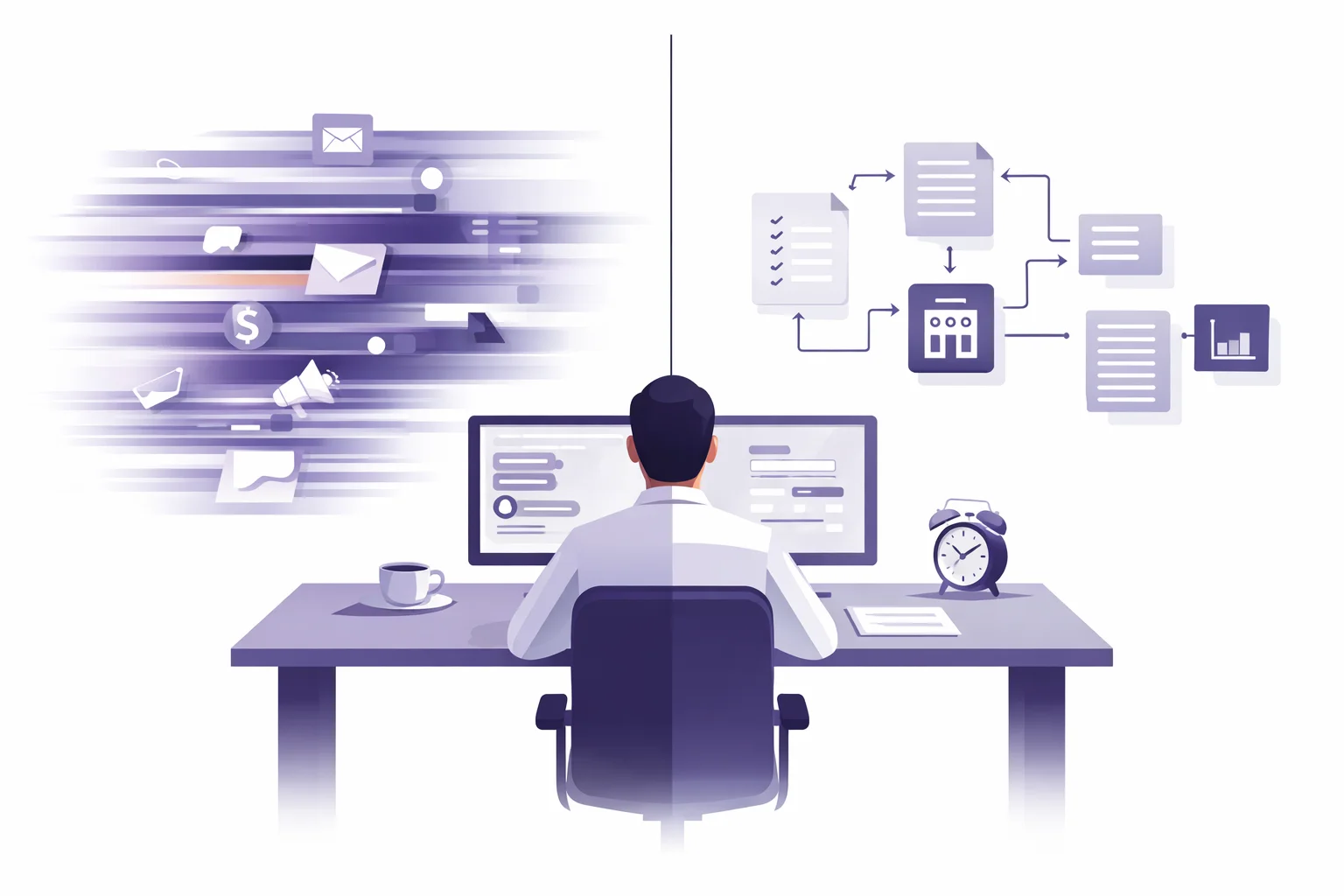 Business owner comparing fast paced digital expectations with structured business sale process